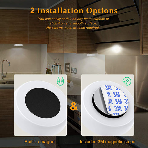 Led Closet Light, Motion Sensor Puck Lights with Remote Wireless USB Rechargeable Dimmable Under Cabinet Night Safe Lighting Stick-on Anywhere for Counter Kitchen Stairs Hallway Bedroom (1 Pc)
