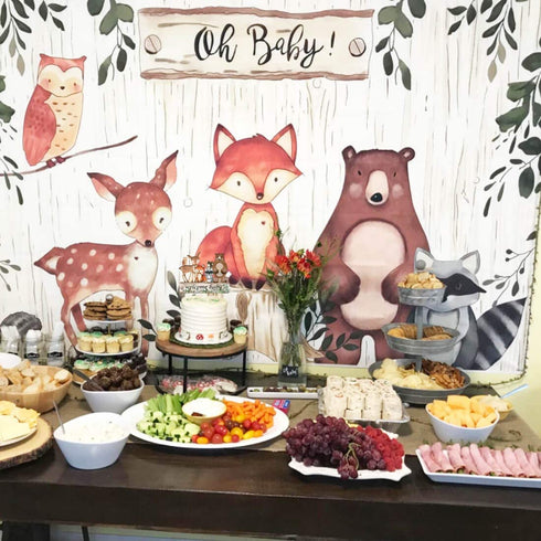 Woodland Baby Shower Woodland backdrop Fox Balloons Balloons Arch Welcome Baby Cake Topper,Woodland Creatures Banner Fawn Animal Friends Felt Garland Baby Shower Party Supplies Decorations Woodland Gender Reveal
