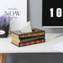 Crafted Classical Retro Wooden Antique Book Tissue Box Cover Rectangular Tissue Holder Dispenser Paper Cover Case Napkin Holder Home Decor for Bathroom Living Room Office car Kitchen