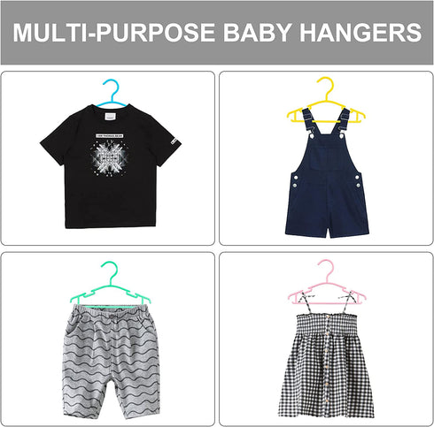 YUEANG Kids Hangers Plastic Baby Hangers for Closet€‚Infant Clothes Hangers for Toddler Junior Nursery€‚Children Hangers (Colorful, 40 PCS)