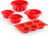 Lekue Savarin 6 Cavity Bundt pan, Red