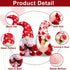 TURNMEON 2 Pcs Valentine's Day Plush Gnomes Decorations, 14" Mr & Mrs Scandinavian Swedish Tomte Gnomes Doll Elf with Bear Rose Valentines Decorations Home Indoor Outdoor Table Ornament Gifts Present