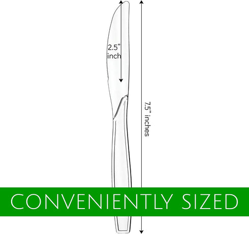Plasticpro Disposable Clear Plastic Knives Heavyweight Box of 200 Count