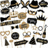 36 Pieces Gold Birthday Photo Booth Props, Large Gold Birthday Party Photobooth Props with Glitter for Girl Woman Birthday Parties Supplies (Black, Gold)