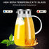 DYKL Glass Pitcher-Pitcher With lid 68 Ounces, 18/8 Stainless Steel Drip-Free Water Pitcher With Lid, Heat Resistant Borosilicate Glass Water Pitcher for Deposit, Juice Milk Cold or Hot Beverages.