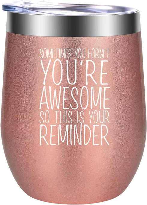 Thank You Tumbler, Teacher Appreciation Gifts for Women - Graduation Gifts, Proud of You Gifts for Her - Funny Mothers Day Gifts for Friend, Mom, Coworker, Wife, Daughter, Lady - GSPY Wine Tumbler Cup