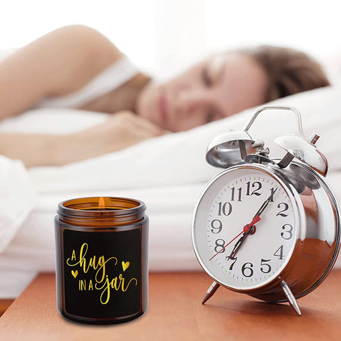 HUTYRT Lavender Scented Candles - Thinking of You Gifts for Women - A Hug in a Jar Candles - I Miss You Gifts,Get Well Gift for Her, Girlfriend, Boyfriend, Friends