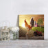 Farm Animal Bathroom Decor Canvas Wall Art Painting,Chicken Cock Rooster Stand on Wood Stake in Farmland Canvas Prints Artwork Home Decor for Living Room, Kitchen, Office, Framed Ready to Hang