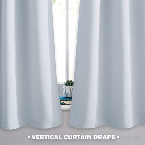 NICETOWN Room Darkening Window Valance, Kitchen/Bathroom/Kids Bedroom Decor Blackout Thermal Insulated Window Treatment Short Curtain, White, 2 Panels, 34W by 36L + 1.2 inches Header