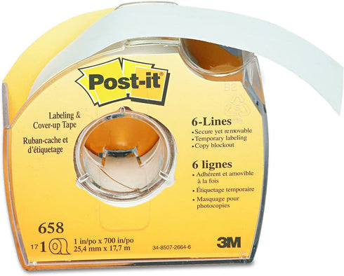 Post-it Labeling & Cover-Up Tape, 1 Roll, 1 in x 700 in (658)