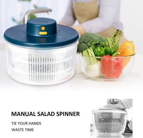 BORNKU Electric Salad Spinner 3L - USB Chargeble,Vegetable Washer with Bowl, Lettuce Cleaner and Dryer - Easy Water Drain System and Compact Storage,BPA Free and Easy to Use