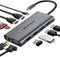 Hiearcool USB C Hub,USB-C Laptop Docking Station,11 in 1 Triple Display Type C Adapter Compatible for MacBook and Windows(2HDMI VGA PD3.0 SD TF Card Reader Gigabit Ethernet 4USB Ports)