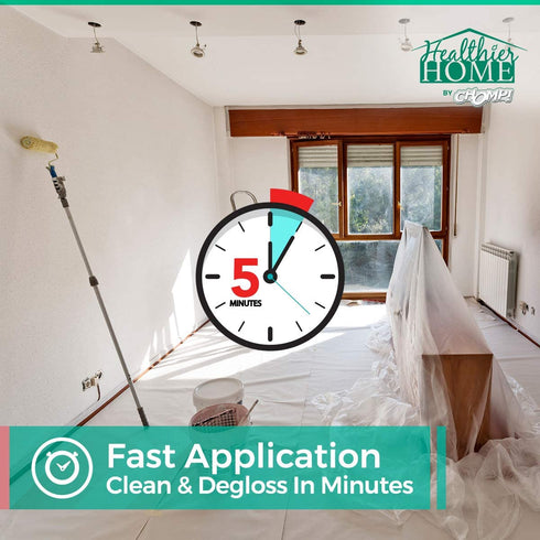 CHOMP Prep Cleaner Deglosser: Healthier Home 5 Minute Wall and Ceiling, Baseboards, Cabinets Painting Preparation Trim, Spray Gloss, Dirt, Grime, Grease Remover 32 Ounces, 32 oz