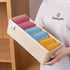 Qozary 3 Pack Sock Underwear Drawer Organizer Dividers, Collapsible Cabinet Closet Storage Boxes for Clothes, Socks, Lingerie, Underwear, Tie, Belt, Baby, Bedroom (Beige, 6 Cells)
