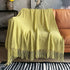 LOMAO Knitted Throw Blanket with Tassels Bubble Soft Lightweight Blanket Textured Lightweight Throws for Couch Cover Home Decor (Lemon Yellow, 50x60)