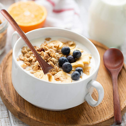 Wooden Flatware Set Natural Wooden Cutlery Set Chopsticks Spoon Fork Set Long Handle Utensils Set Reusable Japanese Style Tableware Set for Kitchen, Home, Camping, Picnic (18)