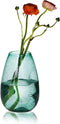 CASAMOTION Glass Vase for Home Decor Hand Blown Seeded Glass Bumpy Flower Vase Table Centerpiece for Kitchen,Wedding Party Decoration for Living Room,Green 8.7 inch Height