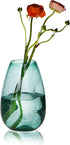 CASAMOTION Glass Vase for Home Decor Hand Blown Seeded Glass Bumpy Flower Vase Table Centerpiece for Kitchen,Wedding Party Decoration for Living Room,Green 8.7 inch Height