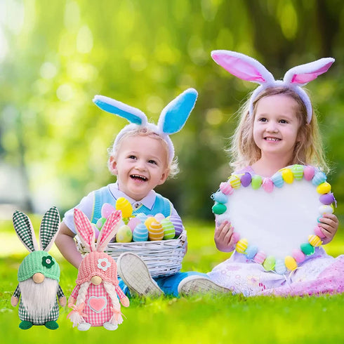 Easter Gnomes Decorations, 2 Pcs Plush Easter Bunny Handmade Swedish Tomte Elf Stuffed Doll Rabbit Gifts Cute Easter Faceless Dwarf Bunny Household Ornaments, Home Decor