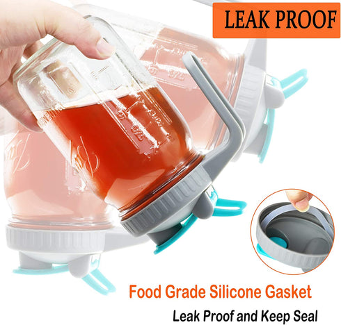 GMSWEET 32 Oz Wide Mouth Mason Jar With Handle Lids, Leaking Proof 1 Quart Glass Pitchers Canning Jar With Flip Cap Heavy Duty