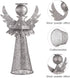 Amosfun Christmas Tree Topper Angel Treetop Silver Angle Tree Topper Christmas Decoration Treetop Figure Christmas Decor Treetop Ornament