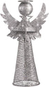 Amosfun Christmas Tree Topper Angel Treetop Silver Angle Tree Topper Christmas Decoration Treetop Figure Christmas Decor Treetop Ornament