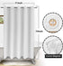 Fabric Shower Curtain No Hooks Needed - TPU Lining & No Liner Required, Hotel Shower Curtain for Bathroom with Built-in Hooks & Bottom Magnets, Waterproof, White, 71x74