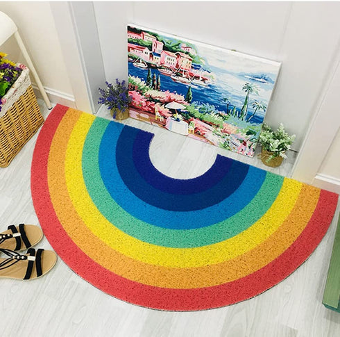 Door Mat Rainbow Pet Durable Welcome Mat Non-Slip Floor Front Doormat Resist Dirt Rug for Indoor Outdoor Easy to Clean (Rainbow 1, 40*80cm)