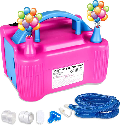 BEEYEO Electric Balloon Pump Party Decoration Set with 20 PCS Balloon Clips, 2 Rolls Balloon Arch Tape Strip, 2 Rolls of Dot Glue Stickers for Wedding Birthday Baby Shower Decorations