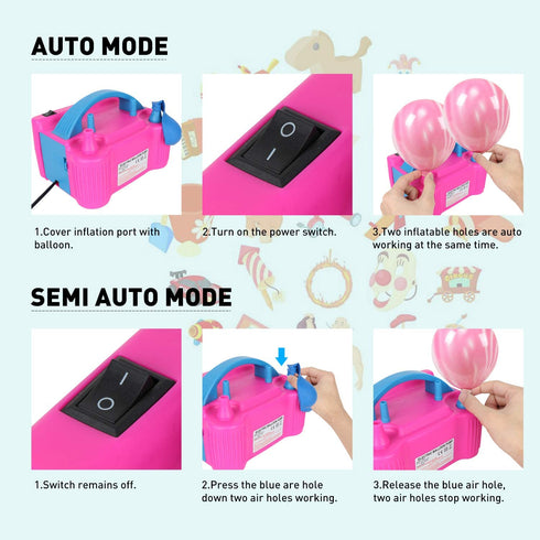 BEEYEO Electric Balloon Pump Party Decoration Set with 20 PCS Balloon Clips, 2 Rolls Balloon Arch Tape Strip, 2 Rolls of Dot Glue Stickers for Wedding Birthday Baby Shower Decorations