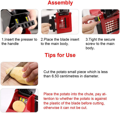French Fry Cutter, Geedel Professional Potato Slicer Cutter for French Fries Vegetable Chopper for Veggies, Onions, Carrots, Cucumbers and more
