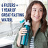 Brita Water Bottle Replacement Water Bottle Filters, Black, 6 Count