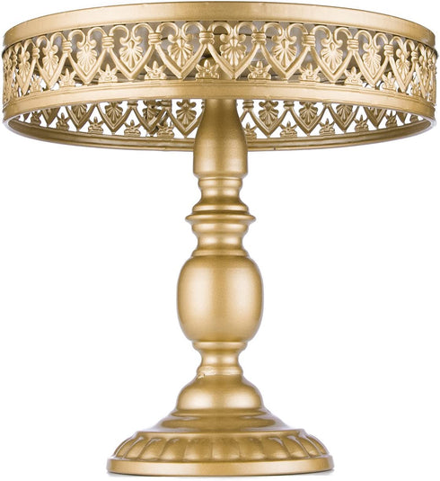 URANMOLE 18K Gold Antique Metal Cake Stand, Round Cupcake Stands, Wedding Birthday Party Dessert Cupcake Pedestal/Display/Plate 12