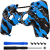 eXtremeRate Blue Coating Splash Patterned Custom Faceplate Cover, Replacement Front Housing Shell Case Compatible with ps4 Slim Pro Controller JDM-040/050/055 - Controller NOT Included