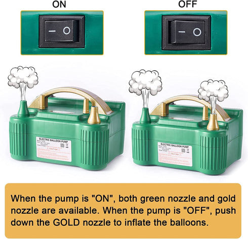LAttLiv Balloon Pump, 110V 600W Electric Balloon Pump, Electric Balloon Inflator, Balloon Pump Electric, Portable Balloon Inflator, Dual Nozzle Balloon Air Pump, Air Pump for Balloon Garland
