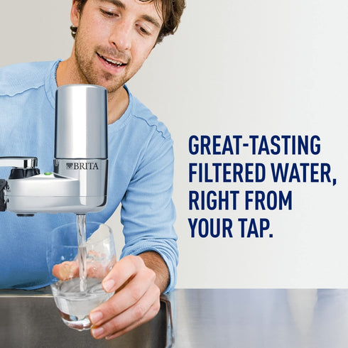 Brita Basic Faucet Water Filter System, Chrome, 1 Count