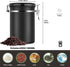 Miscedence Coffee canister for ground coffee with Date Tracker,One Way Co2 Valve #304 Stainless Steel Kitchen Food Airtight storage container for Coffee Beans or Grounds, Tea, Sugar (Black, 22 OZ)