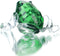 H&D HYALINE & DORA Small Crystal Frog Figurine Collection Paperweight Table Centerpiece Ornament(Green)
