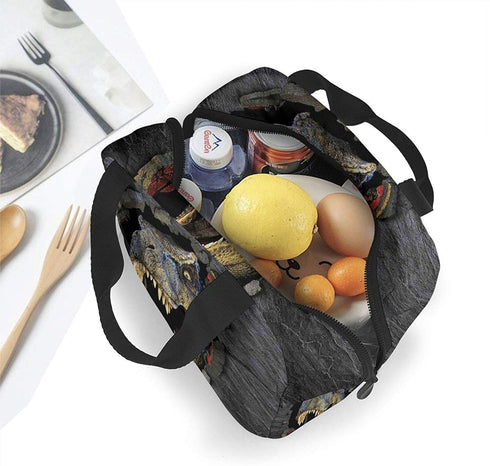 3d Dinosaur Lunch Bag for Men Women Insulated Lunch Box with Front Pocket for Work Reusable Cooler Tote Bag for Office School Picnic Hiking Beach
