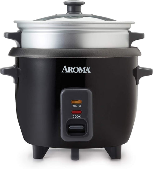 Aroma Housewares ARC-363-1NGB 3 Uncooked/6 Cups Cooked Rice Cooker, Steamer, Multicooker, 2-6 cups, Silver