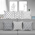 Yastouay Throw Pillow Covers Set of 6 Modern Decorative Throw Pillow Cases Geometric Pillow Covers Cushion Covers for Couch Sofa Bedroom Car (Grey and White, 18 x 18 Inch)