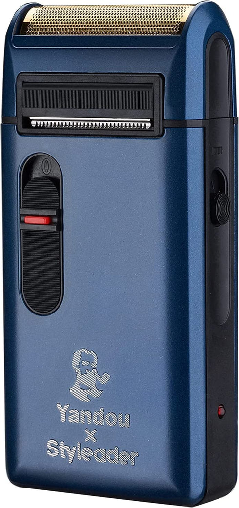 Styleader Aluminum Foil Shaver, with 24K Gold Coated Foil Blade and Popup Beard Trimmer, Rechargeable Electric Razor for Men - Blue