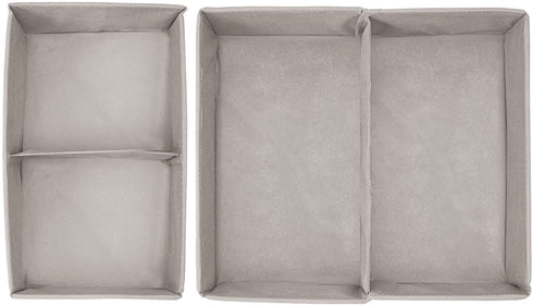 mDesign Soft Fabric Dresser Drawer and Closet Storage Organizer Set for Child/Kids Room, Nursery, Playroom, Bedroom - Rectangular Organizer Bins with Textured Print - Set of 4 - Linen/Tan