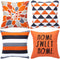 WLNUI Set of 4 Decorative Pillow Covers 20x20 Inch Orange Geometric Modern Throw Pillow Covers Home Sweet Home Decorative Square Cushion Case for Sofa Couch Chair Farmhouse Home Decor
