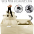 HOUSE AGAIN Double Laundry Hamper with Lid and Removable Laundry Bags, 160L, 2 Section Clothes Hamper with Handles for Bedroom, Bathroom, Laundry Sorting, Large Seperated Clothes Basket (Beige)