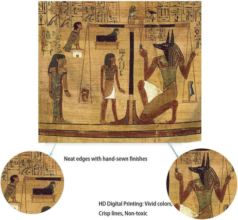 QCWN Egyptian Tapestry Wall Hanging Egyptian Ancient Religion Historical Tapestry Backdrop Cloth Egypt Egyptian Character for Home Dorm Living Room Decor. Multi 78x59Inc