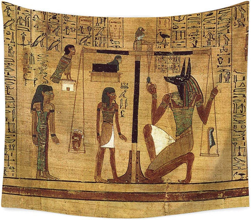 QCWN Egyptian Tapestry Wall Hanging Egyptian Ancient Religion Historical Tapestry Backdrop Cloth Egypt Egyptian Character for Home Dorm Living Room Decor. Multi 78x59Inc