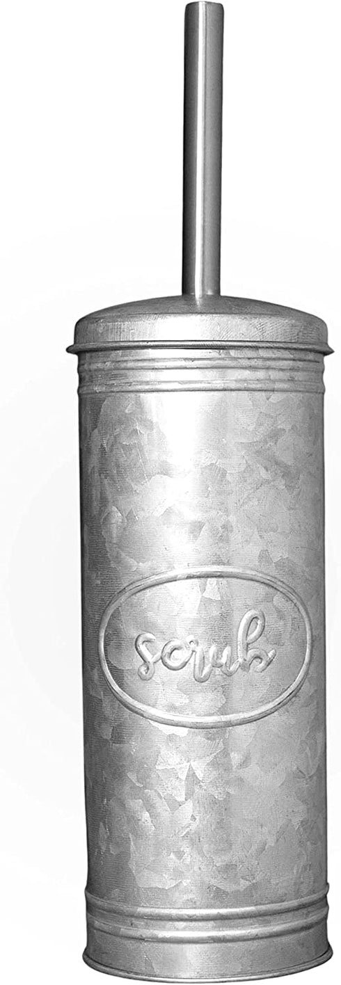 Autumn Alley Rustic Toilet Brush and Holder Set for Farmhouse Bathroom - Galvanized Toilet Bowl Brush with Holder Adds Farmhouse Style to Your Rustic Bathroom Decor- Galvanized Bathroom Accessories