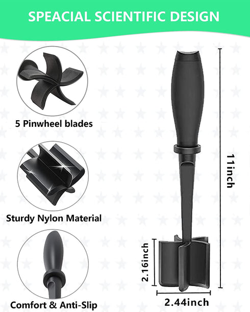 2Pack Meat Chopper, Heat Resistant Meat Masher for Hamburger Meat, Ground Beef Smasher, Nylon Hamburger Chopper Utensil, Meat Ground, Non Stick Mix Chopper Mix and Chop, Meat Masher Tool Gift