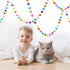 Glaciart One Felt Ball Garland - Fun Party Decorations for Easter, Spring & Birthdays - Home Decor for Living Room, Bedroom, Baby Room - 100% Natural Wool Pom Poms with Cotton String - 9 Ft.